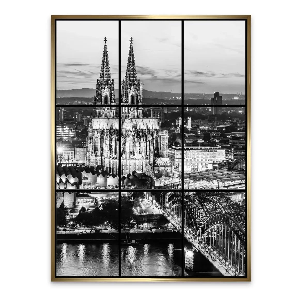 Köln Night Vision Alu Dibond Bild