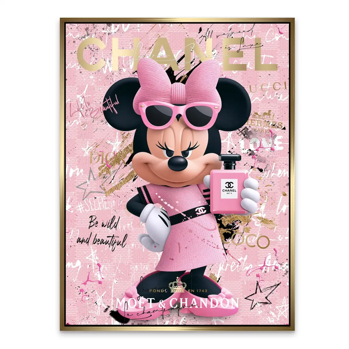 Minnie Maus Rosé Coco Alu Dibond Wandbild