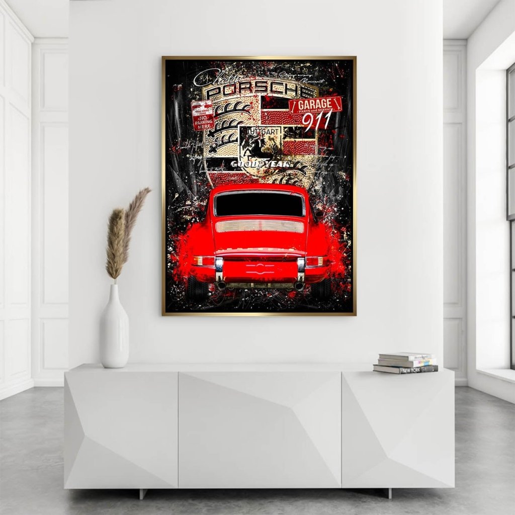 Porsche 911 Pop Art Style AluDibond Bild INGALERIE