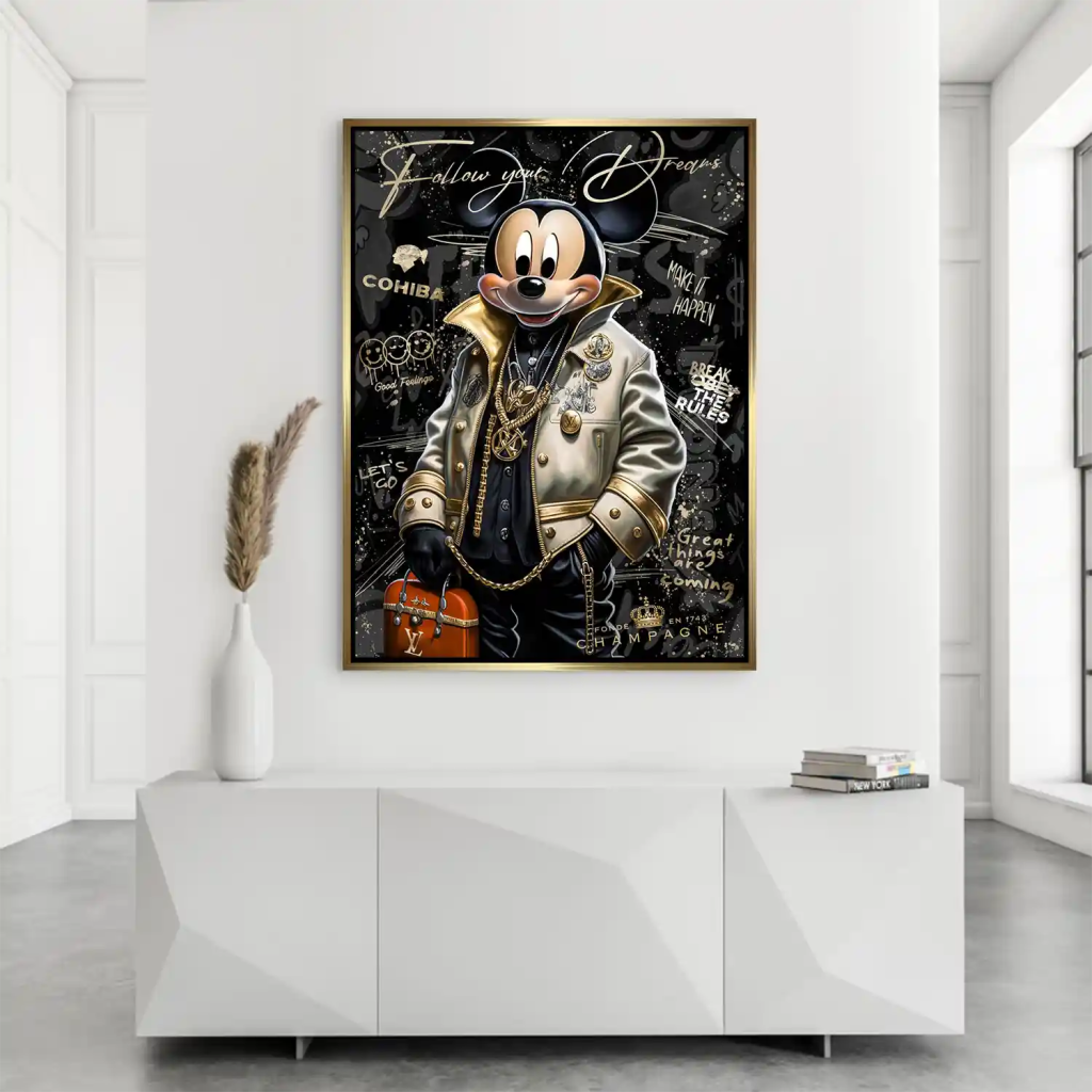 Micky Maus Dreams Pop Art Style AluDibond Bild INGALERIE