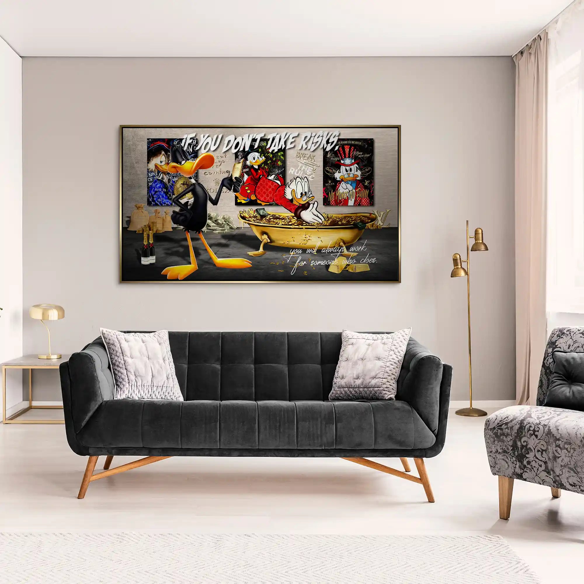 Duffy u. Dagobert Risk Pop Art Alu Gebürstet INGALERIE