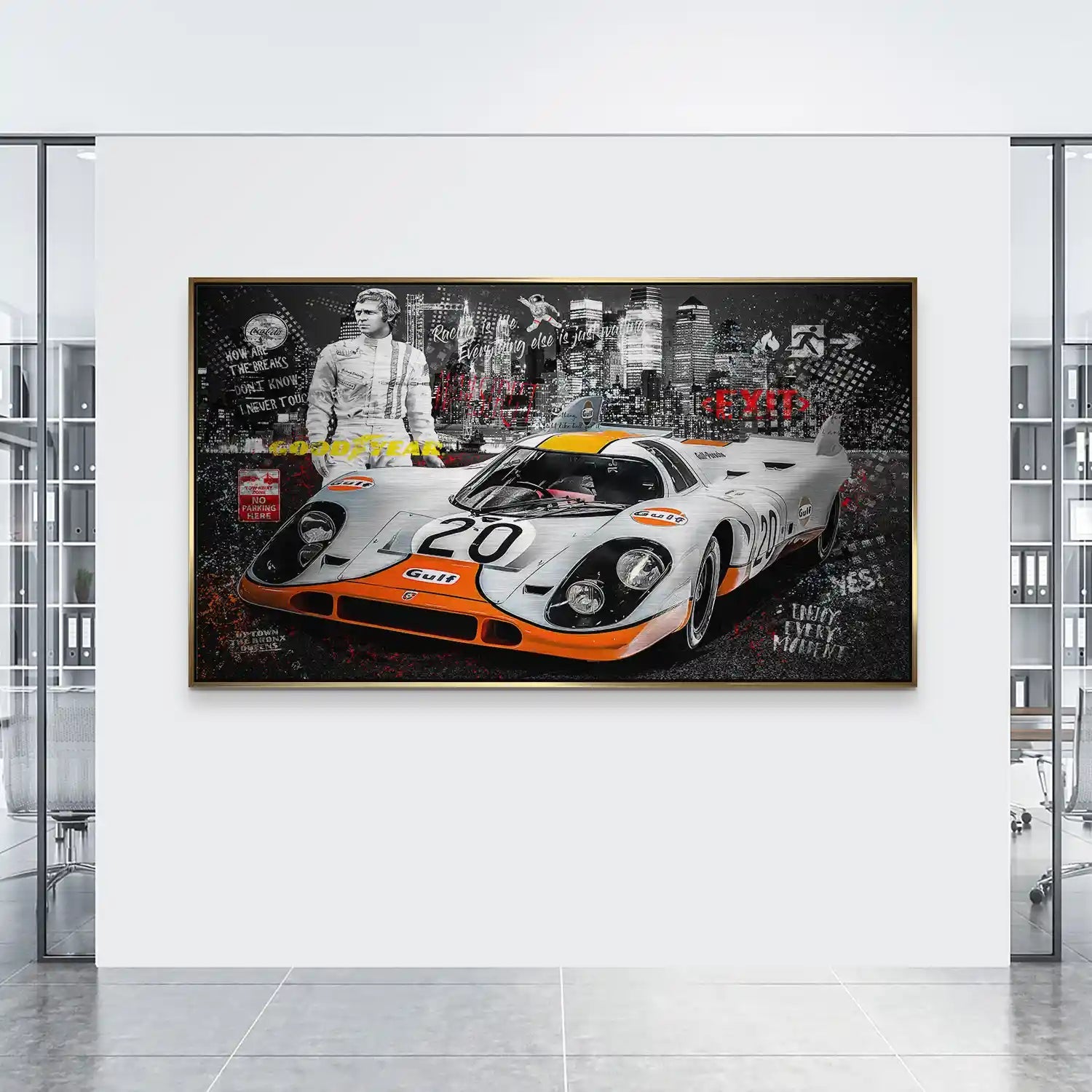 Steve McQueen Porsche 917 Black Style Alu Gebürstet INGALERIE
