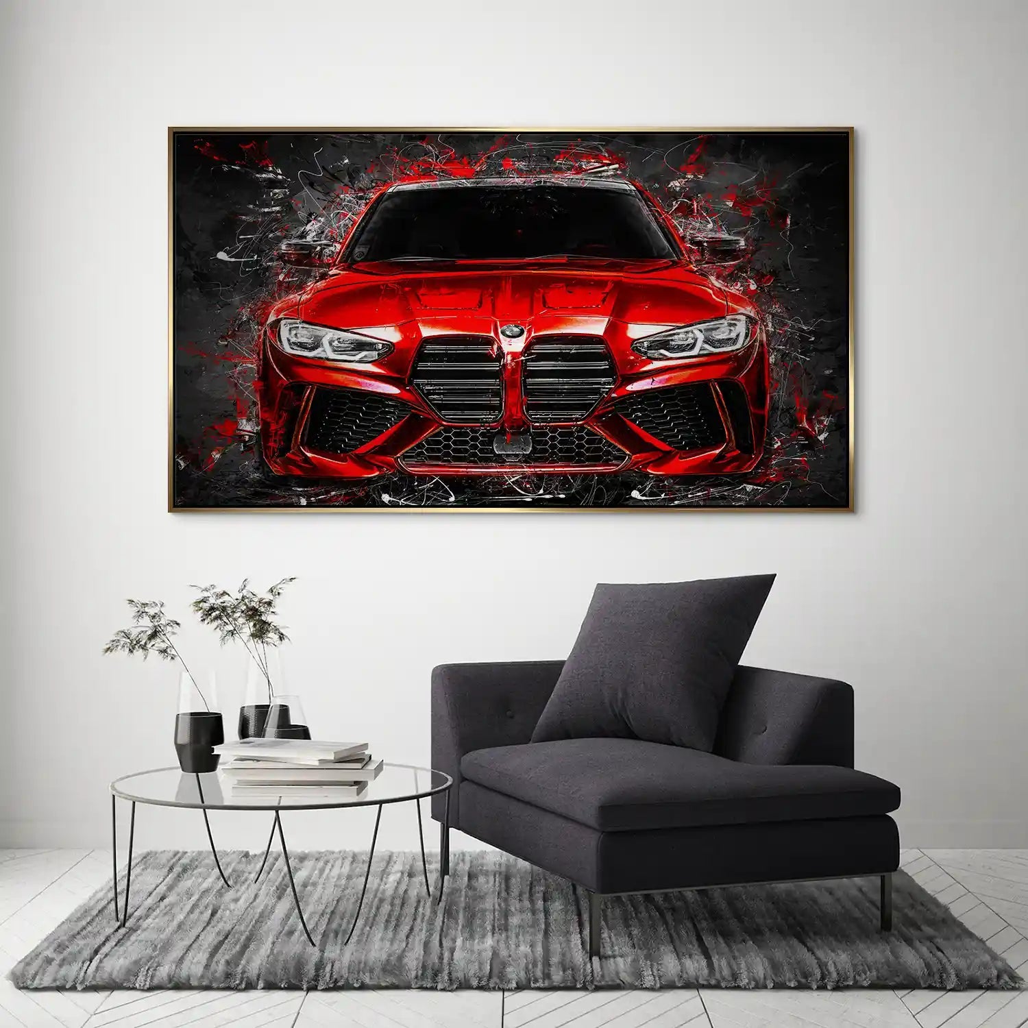 BMW M4 Abstrakt Red Style Alu Gebürstet INGALERIE