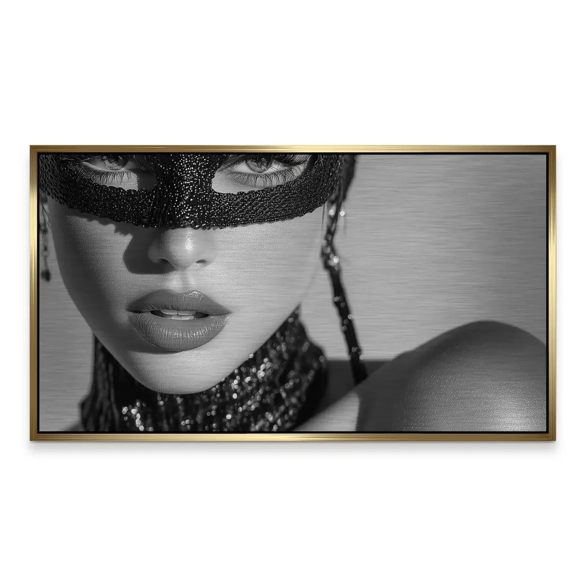 Masked Beauty Noir Art Alu Gebürstet