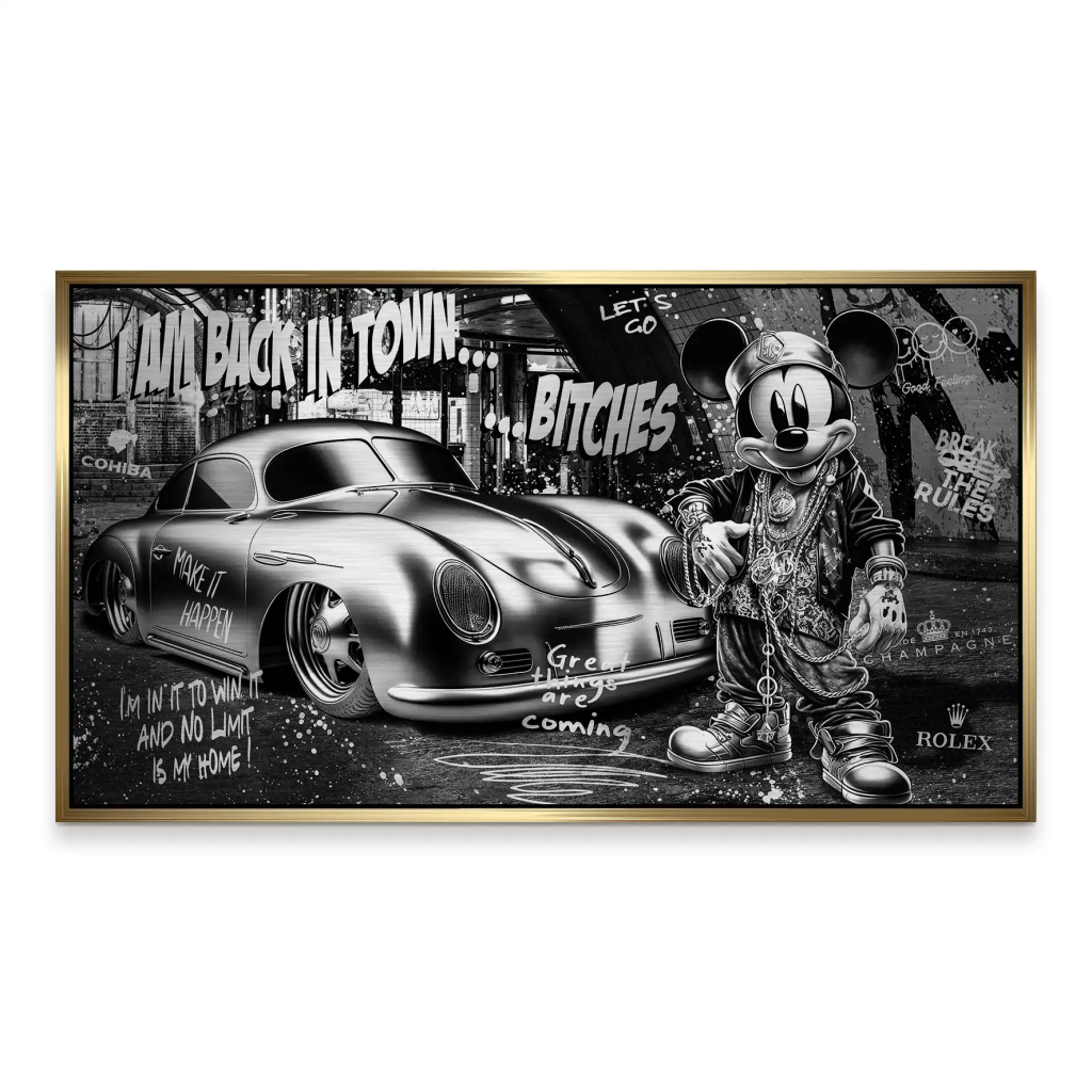 Micky Speedster 356 Pop Art Style Alu Gebürstet Bild INGALERIE