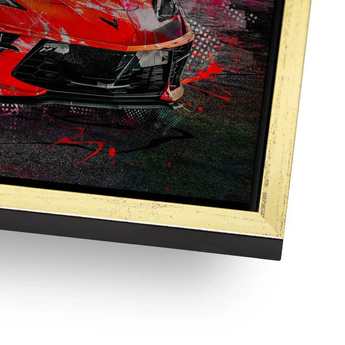 Corvette C8 Abstrak Red Style Alu Gebürstet Bild INGALERIE