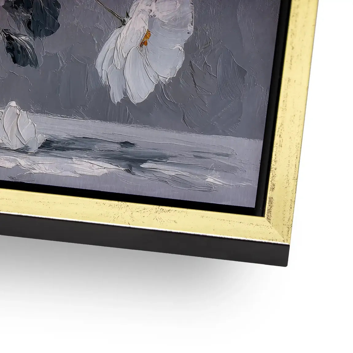 Silver White Blossom Art Alu Gebürstet