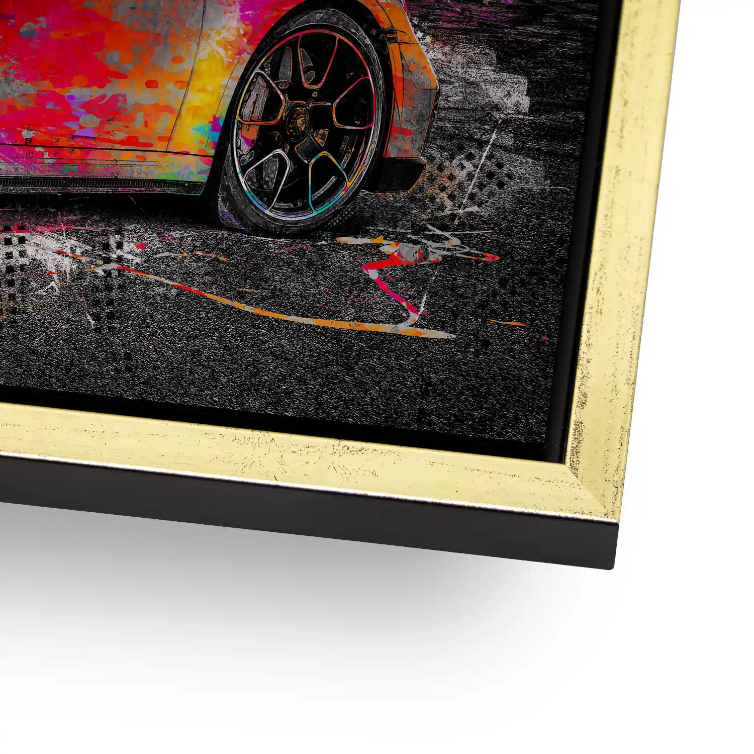 Porsche 911 Turbo Pop Art Style Alu Gebürstet INGALERIE
