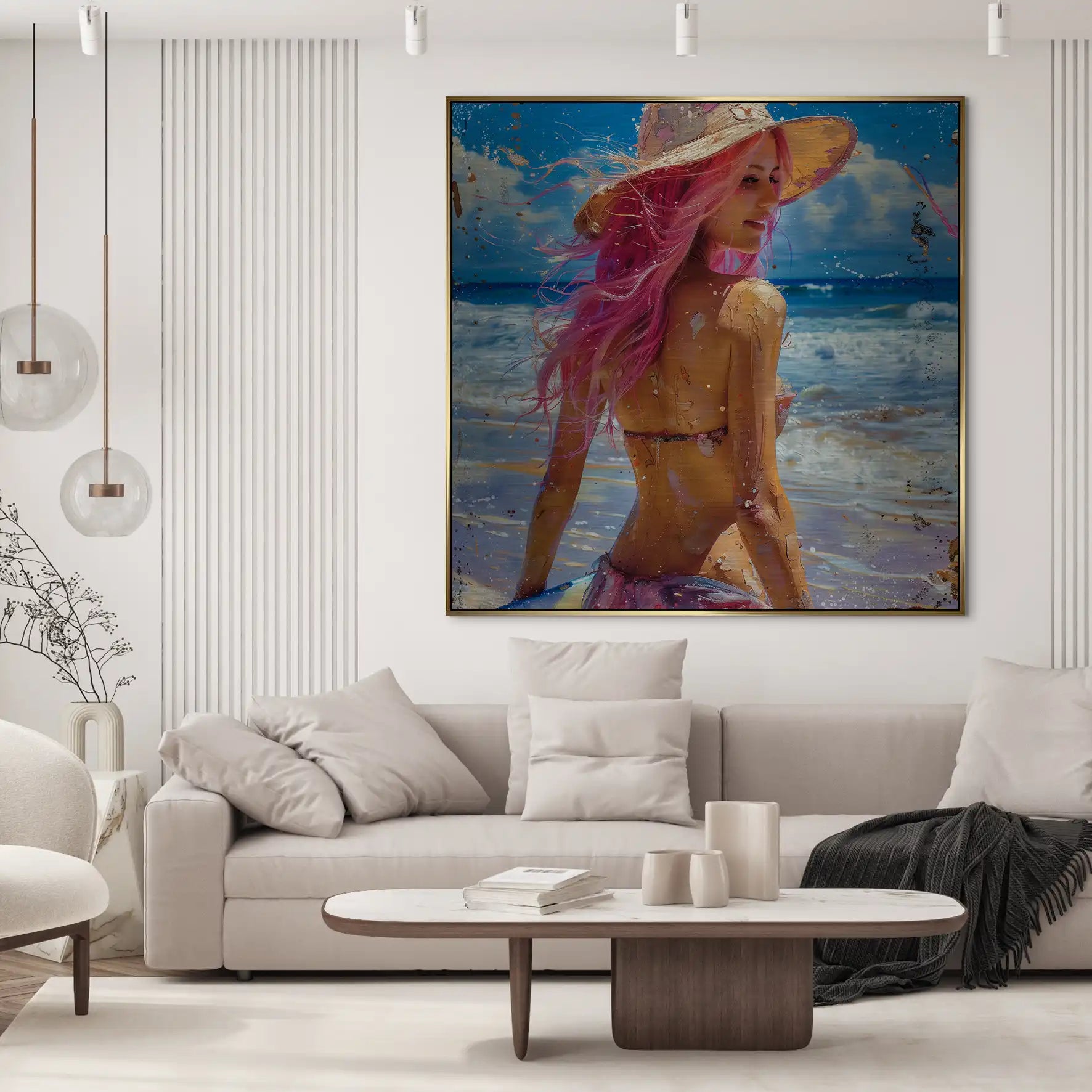 Beach Girl Alu Gebürstet Bild INGALERIE
