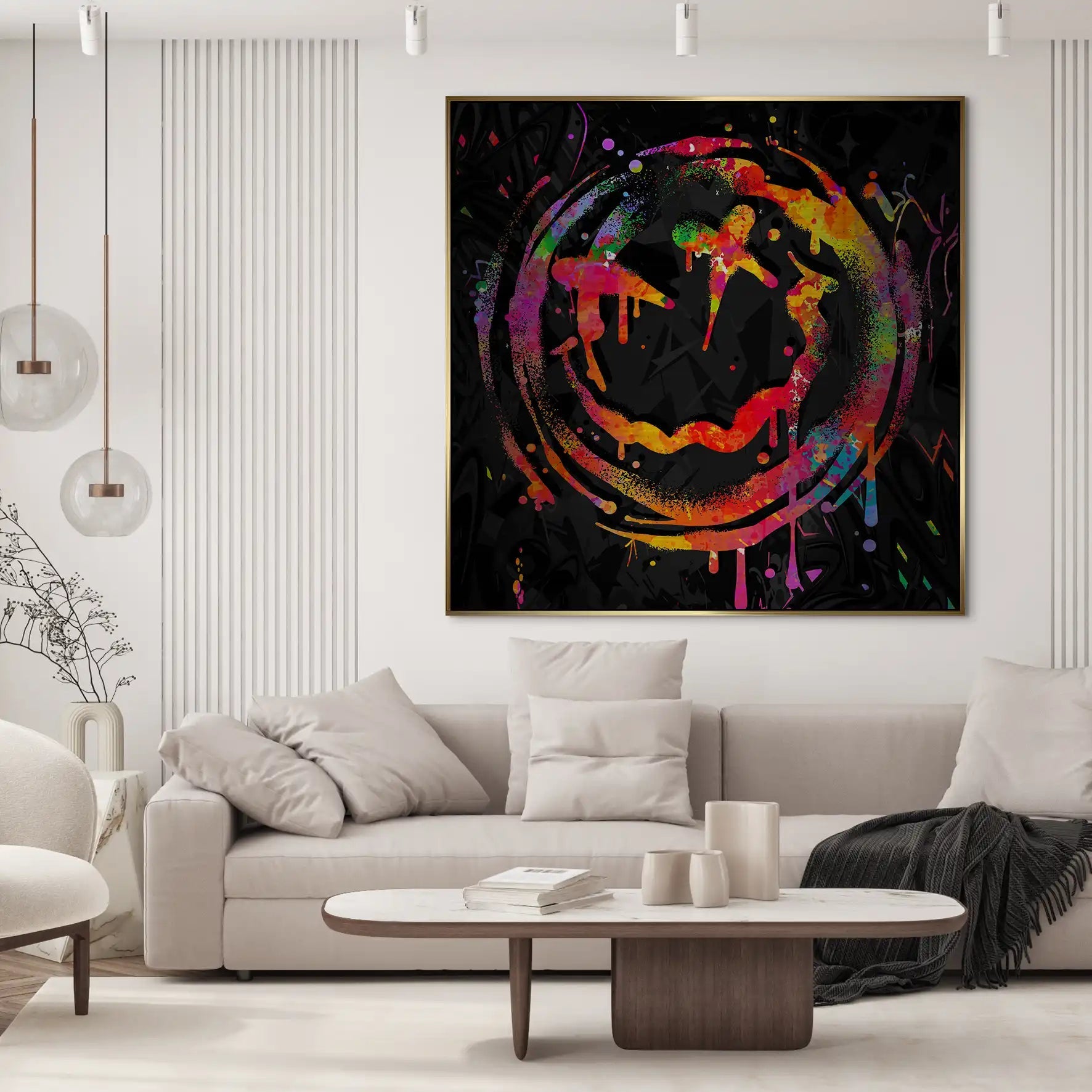 Abstrakt Smiley Alu Gebürstet Bild INGALERIE