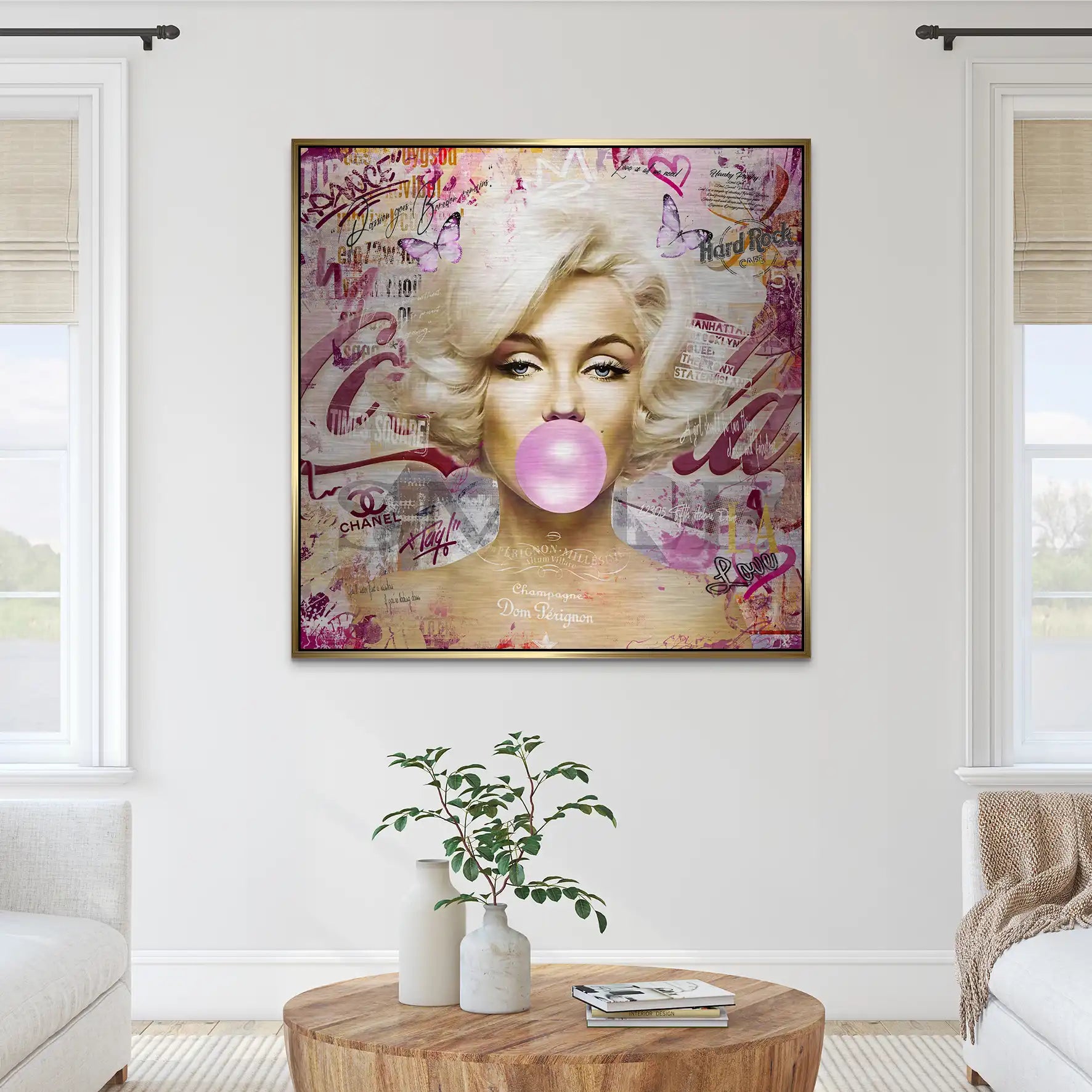 Marilyn Monroe Bubble Gum Pop Art Alu Gebürstet Bild INGALERIE