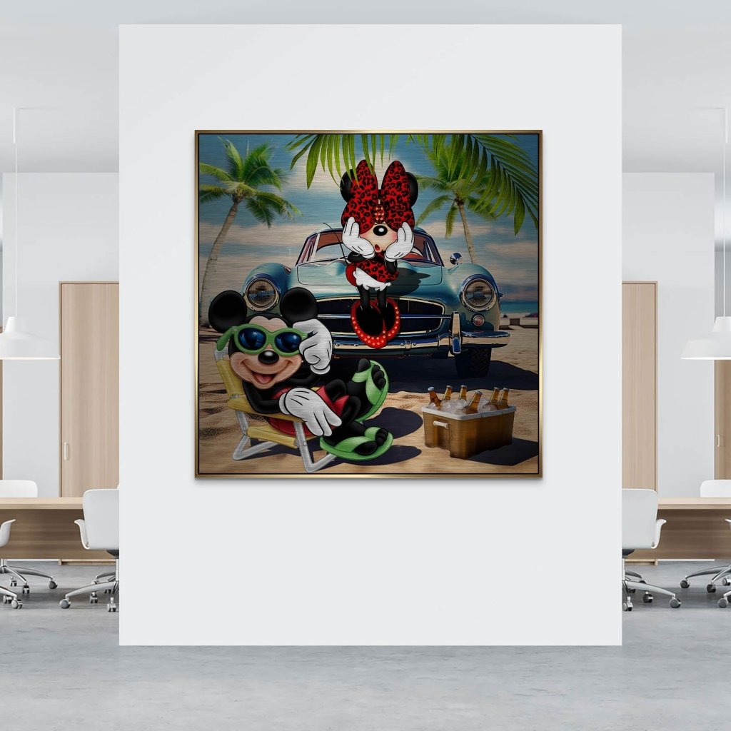 Micky & Minnie Beach Alu Gebürstet INGALERIE