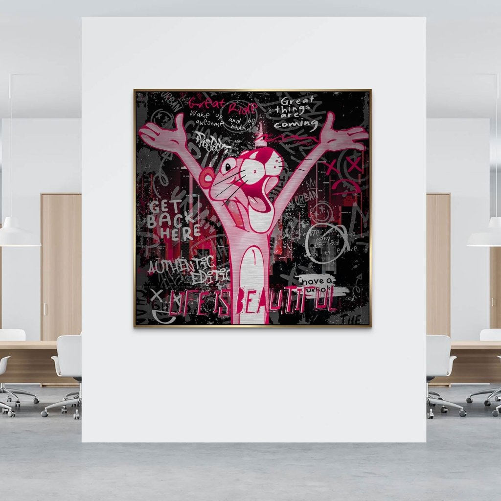 Pink Panther Pop Art Alu Gebürstet INGALERIE