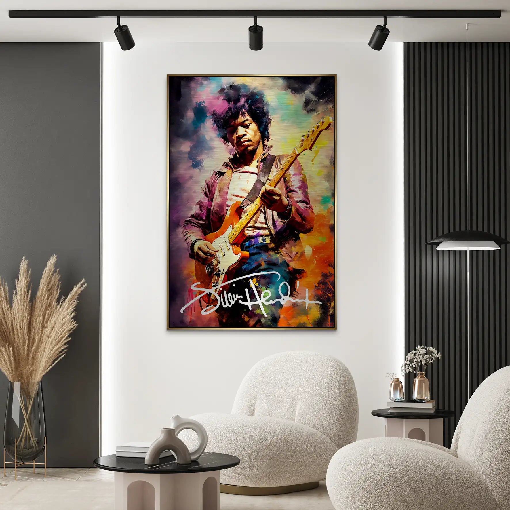 Jimi Hendrix Abstrakt AluDibond Gebürstet INGALERIE