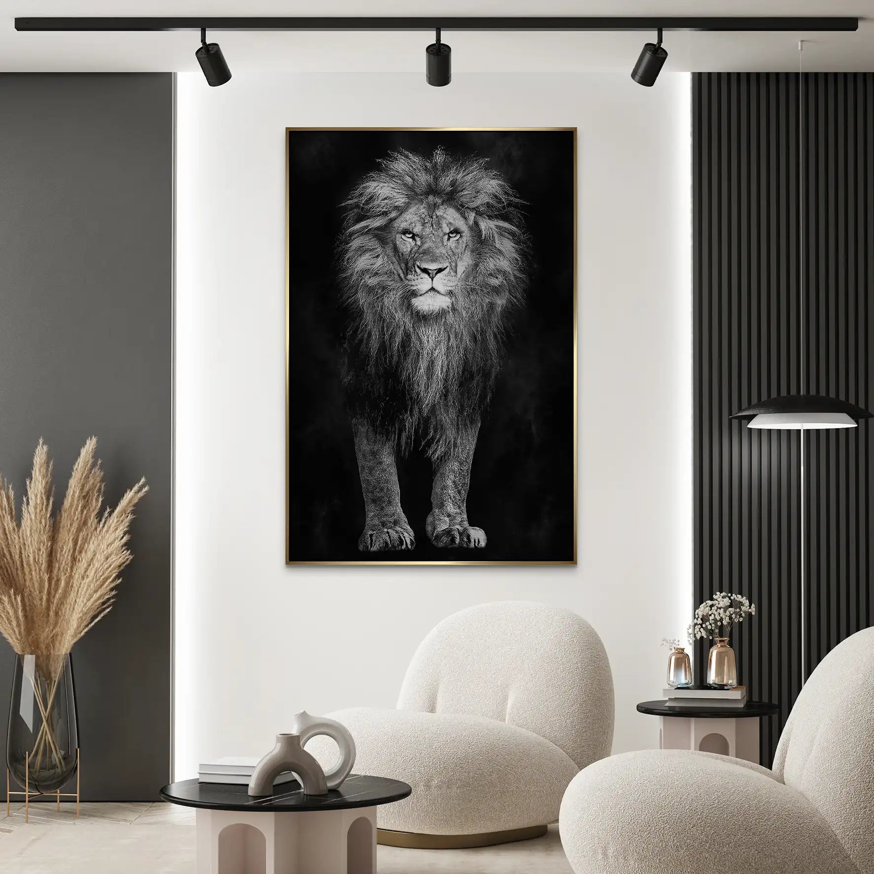 Lion Black Style AluDibond Gebürstet INGALERIE