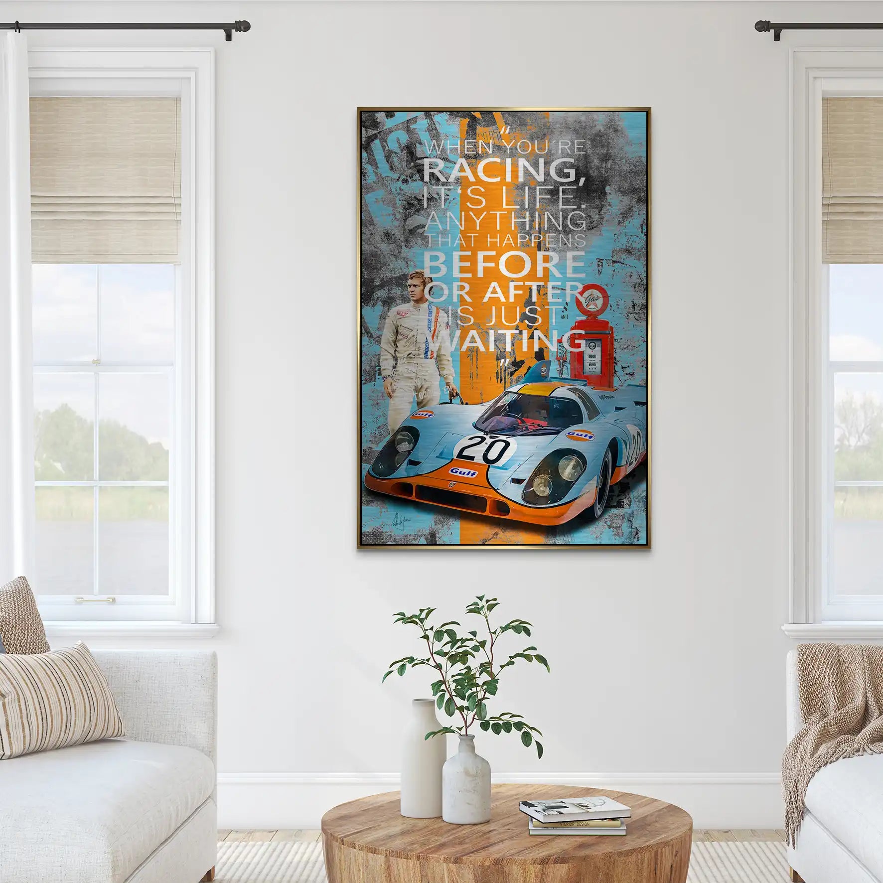 Steve Racing Is Life Alu Gebürstet Bild INGALERIE