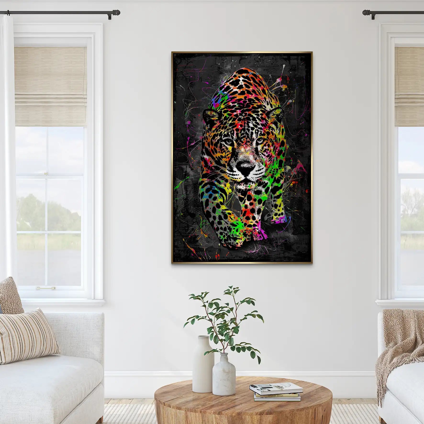 Leopard Abstrakt Color Style AluDibond Gebürstet INGALERIE