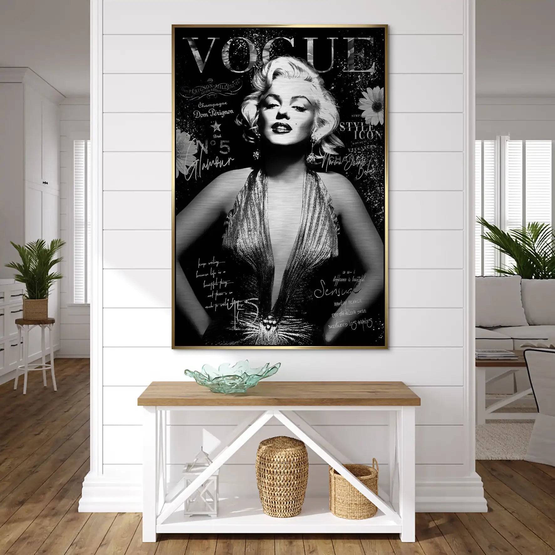 Marilyn Monroe Black Vogue Alu Gebürstet Bild INGALERIE