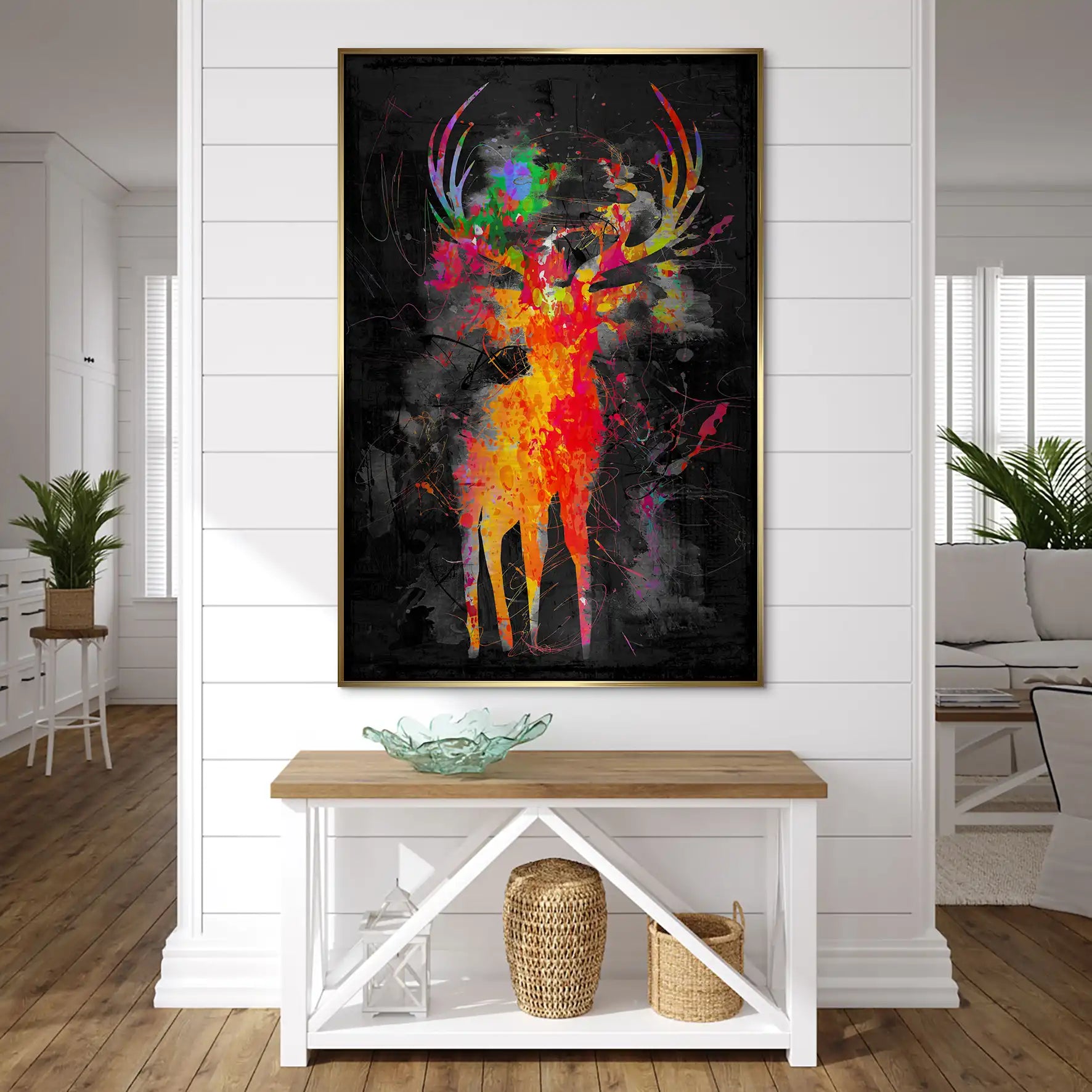 Hirsch Abstrakt Color Style AluDibond Gebürstet INGALERIE