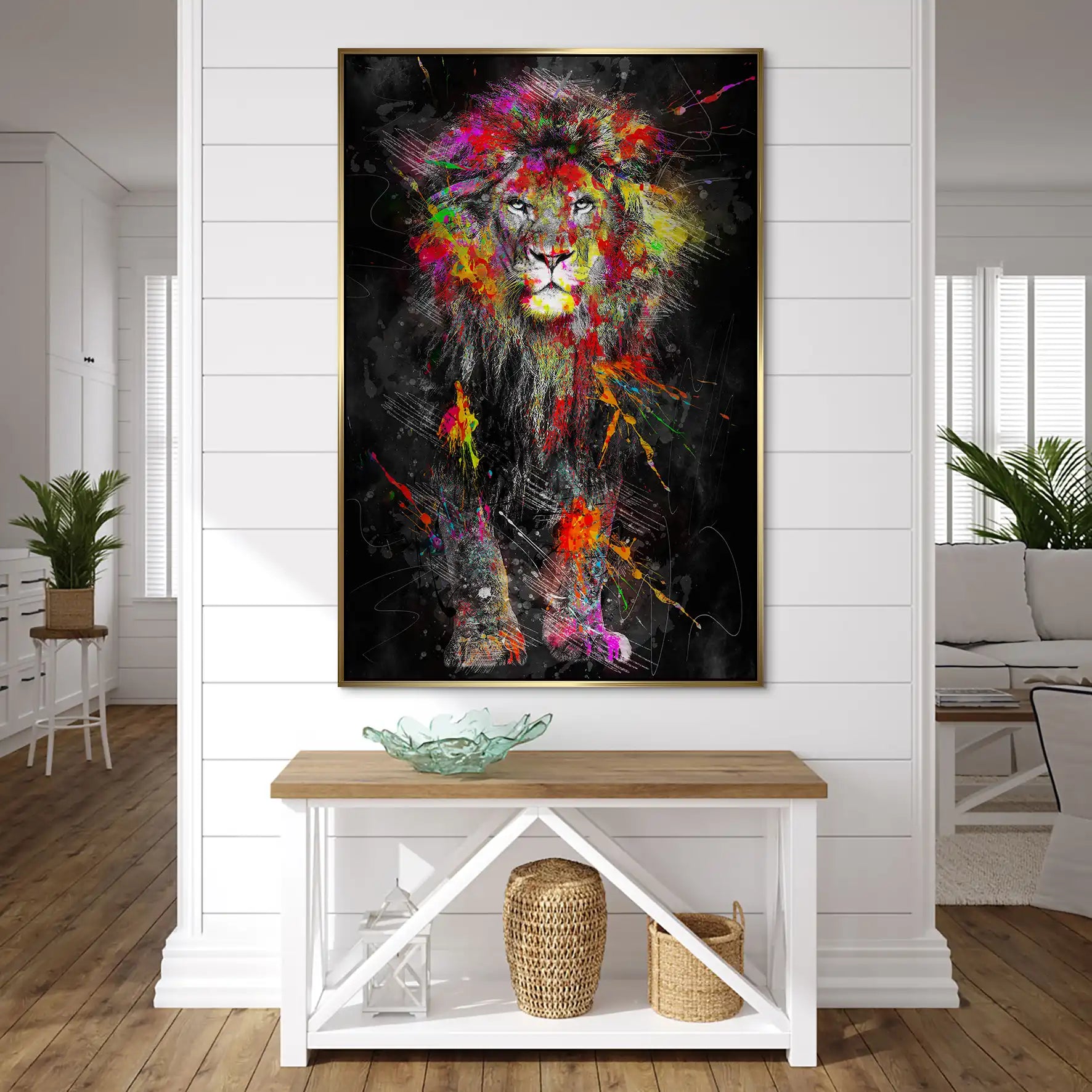 Lion Color Splash AluDibond Gebürstet INGALERIE