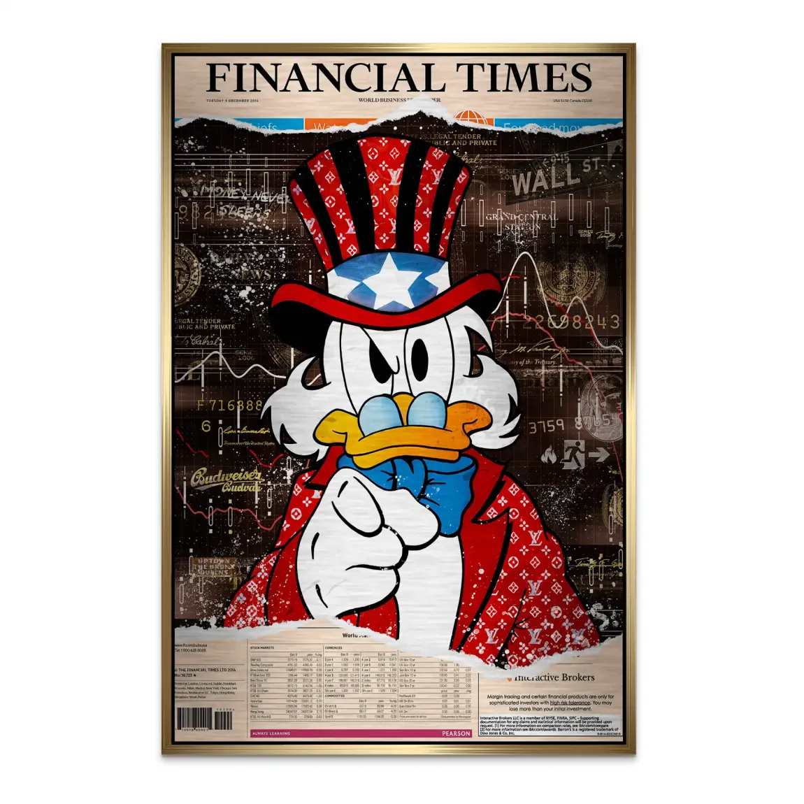 Dagobert Financial Times Alu Dibond Bild gebürstet