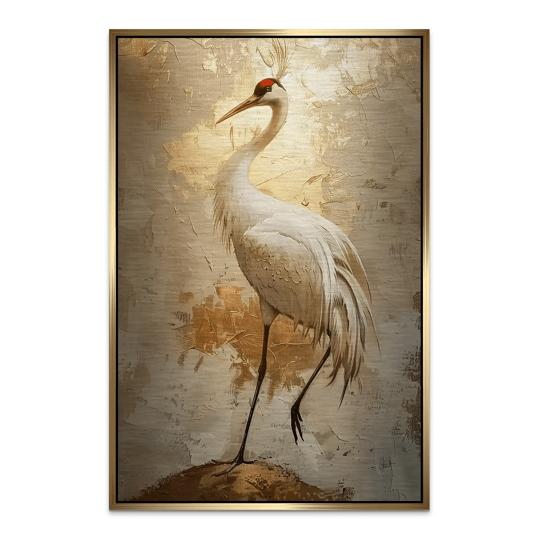 Kranich Modern Art AluDibond Gebürstet INGALERIE