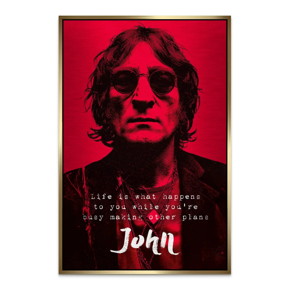 Lennon Red Vision Alu Dibond Bild gebürstet