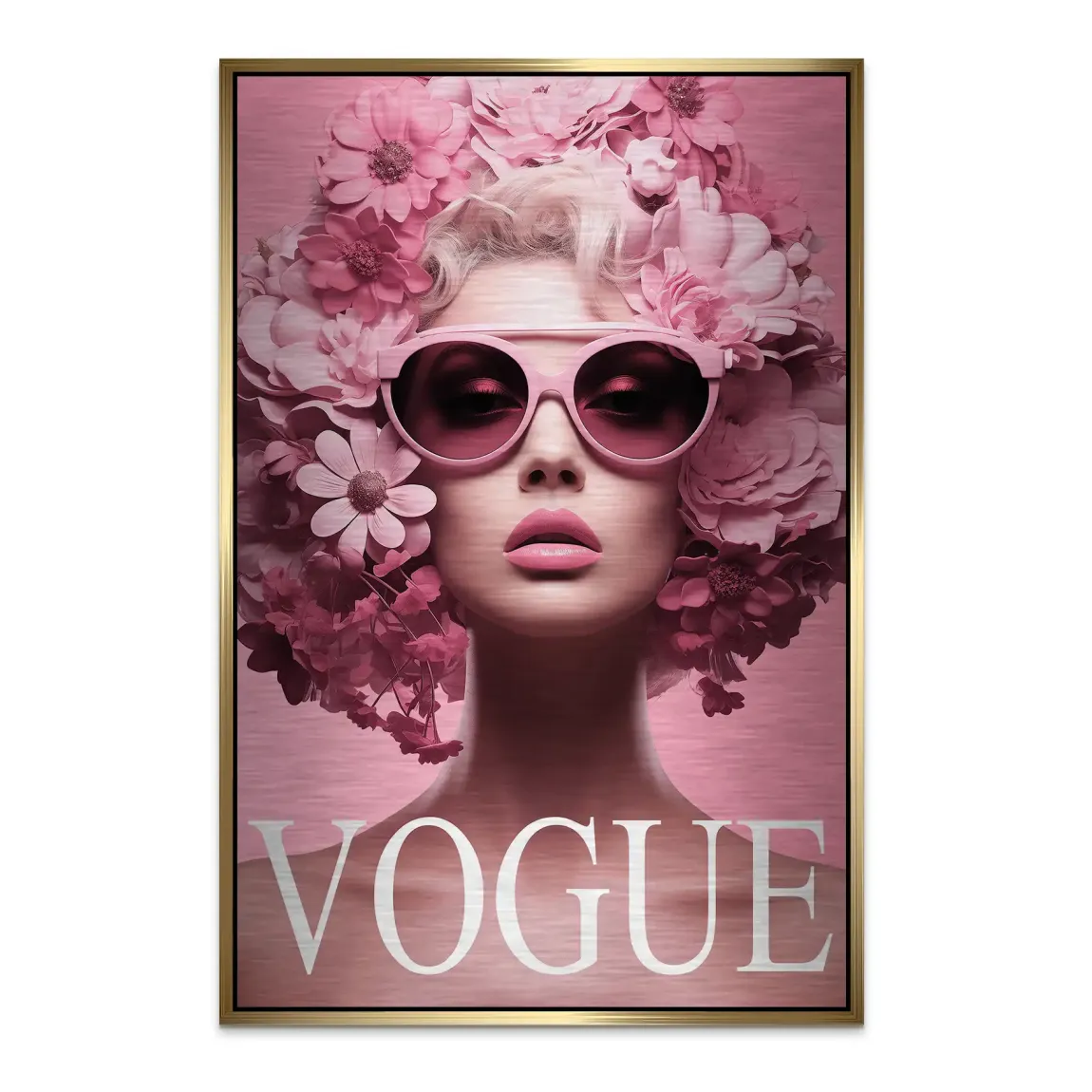 Floral Pink Vogue Alu Dibond Bild gebürstet