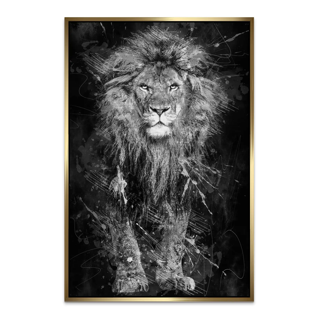 Lion Dark Splash AluDibond Gebürstet INGALERIE
