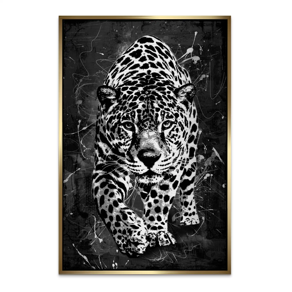 Leopard Abstrakt Black Style AluDibond Gebürstet INGALERIE