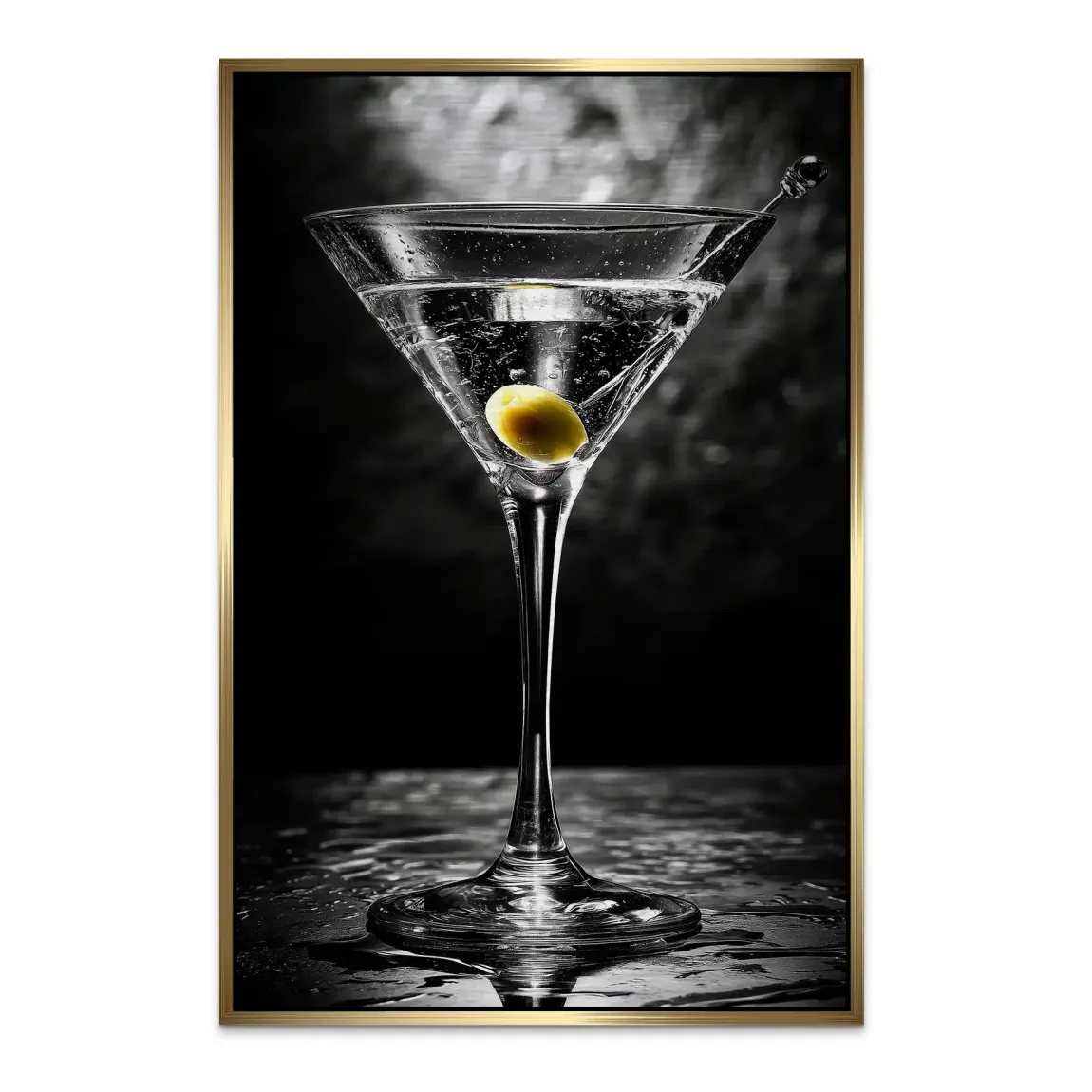 Martini Glas Noir Alu Dibond Bild gebürstet