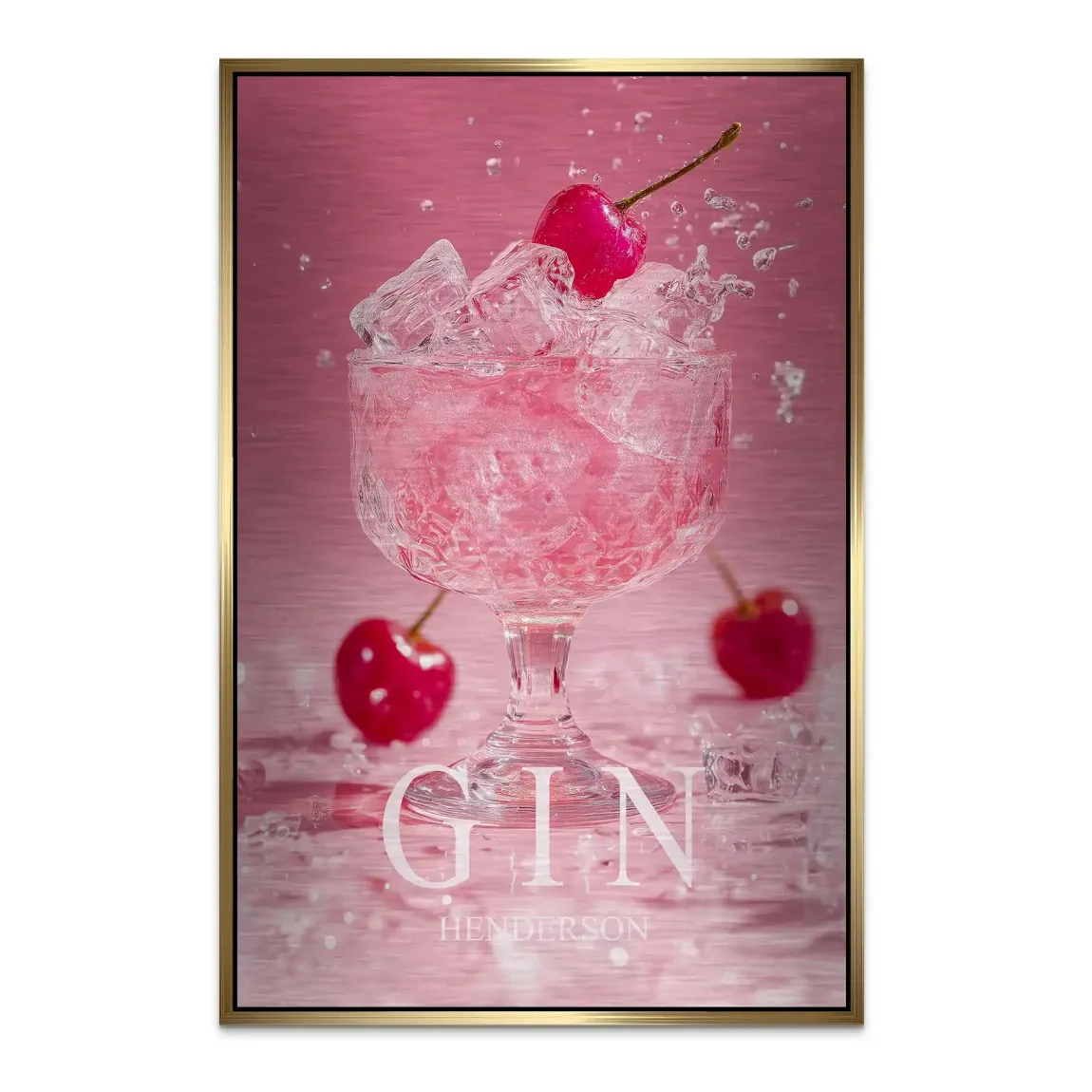 Gin Rosé Alu Dibond Bild gebürstet