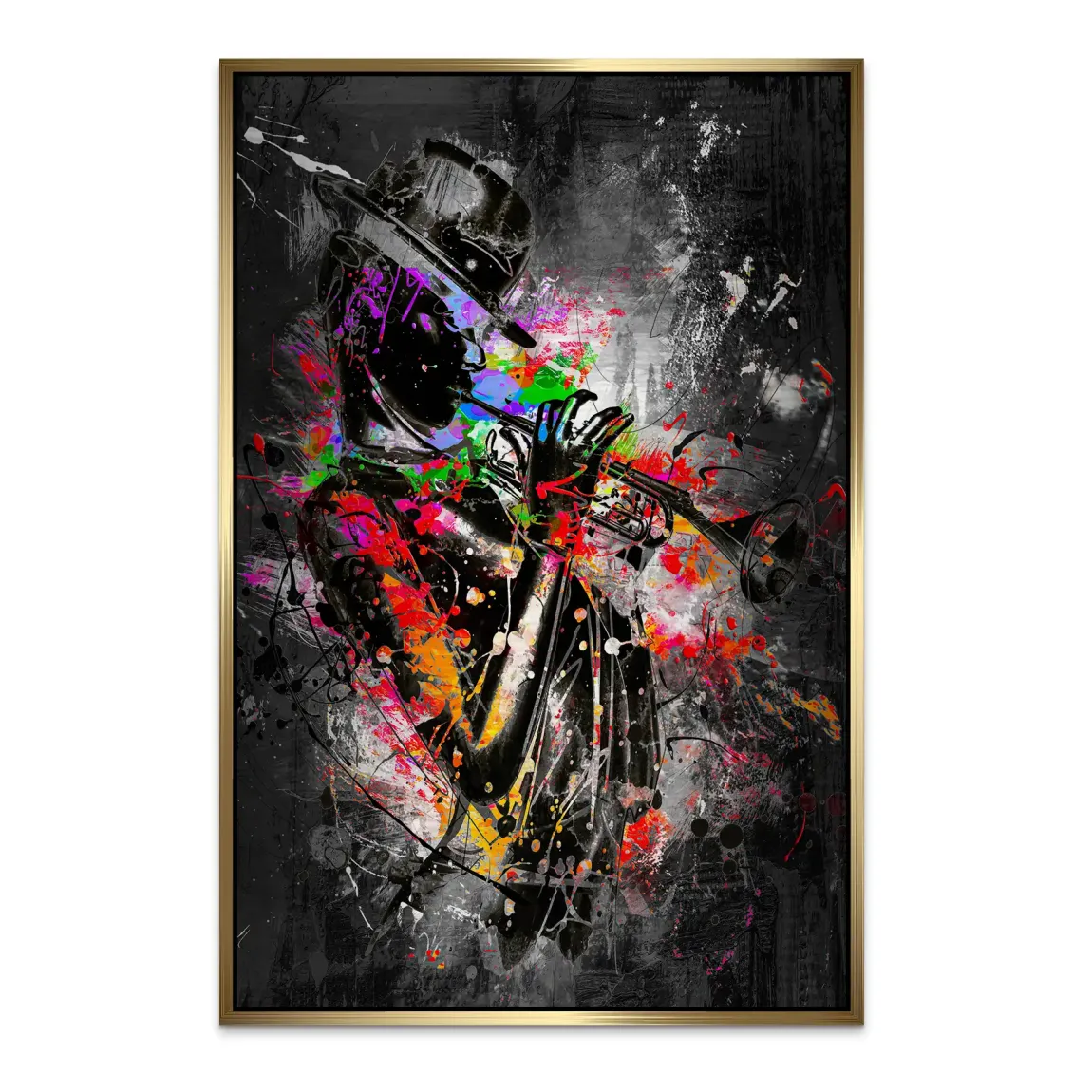 Color Jazz Trompete Alu Dibond Bild gebürstet