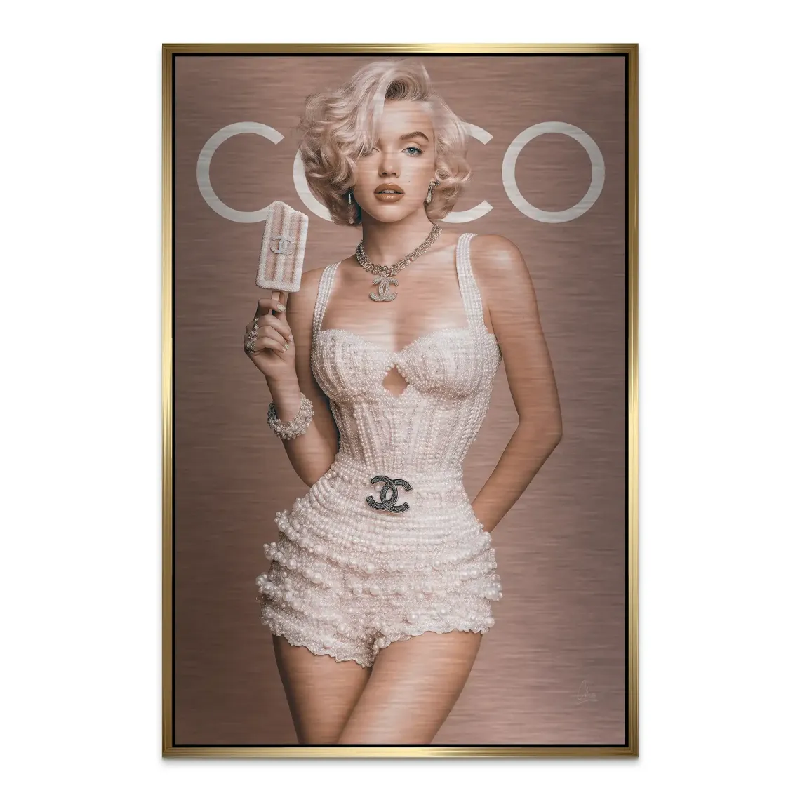 Marilyn Monroe Ice Pearl Alu Dibond Bild gebürstet