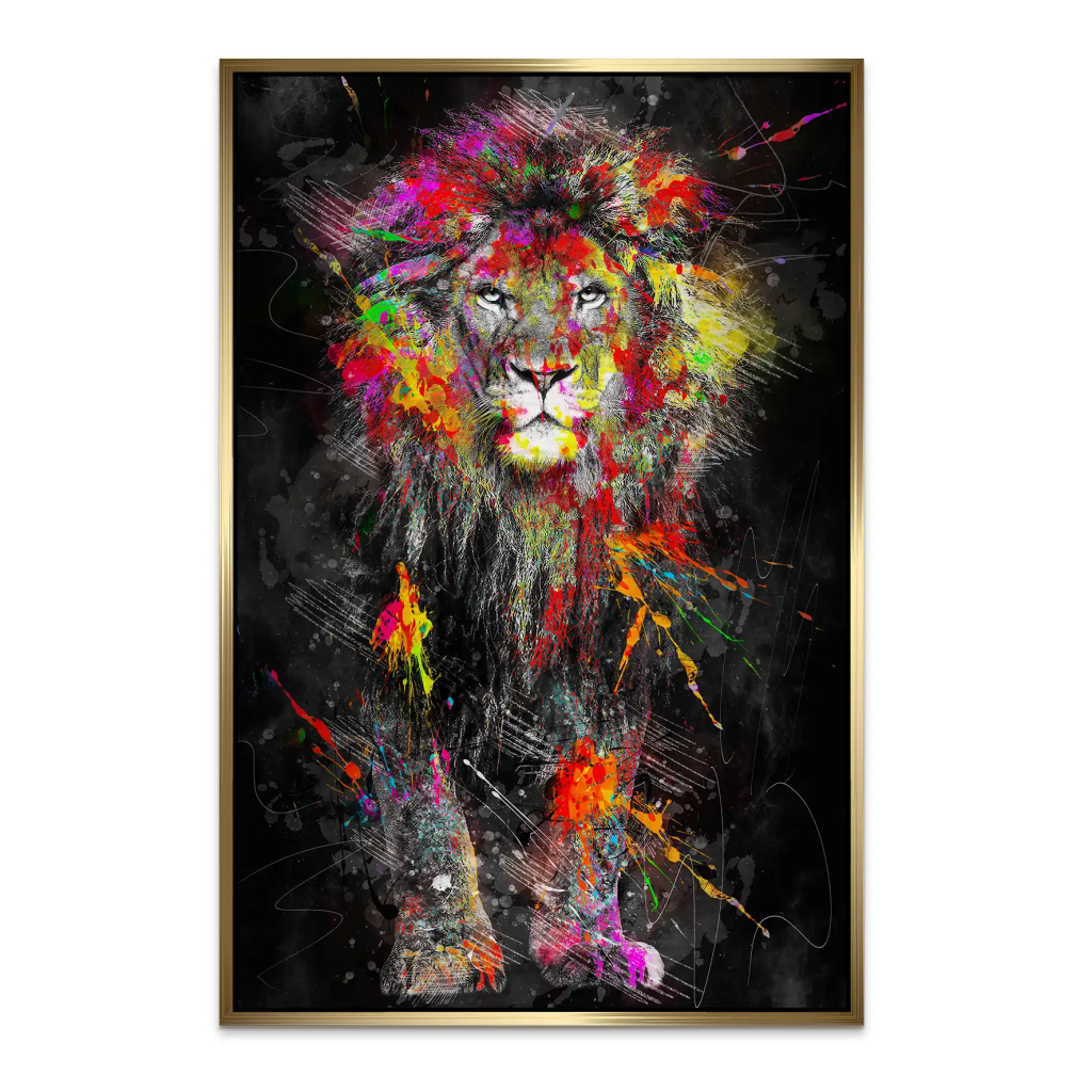 Lion Color Splash AluDibond Gebürstet INGALERIE