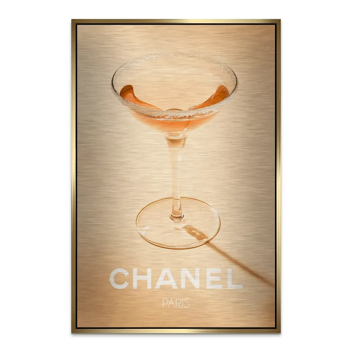 Chanel Glam Cocktail Alu Dibond Bild gebürstet