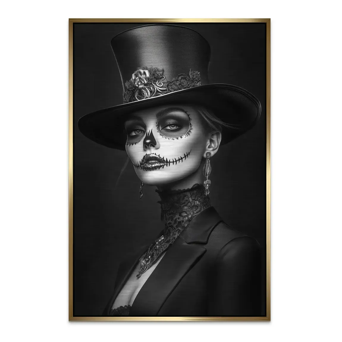 Elegante Lady im modernen Catrina Stil Alu Dibond Bild gebürstet INGALERIE