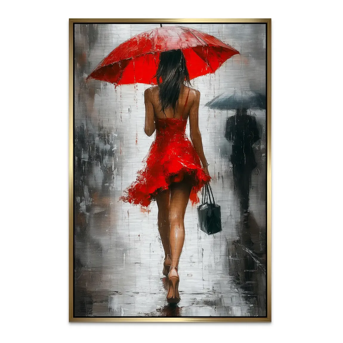 Walk in the Rain Alu Dibond Bild gebürstet