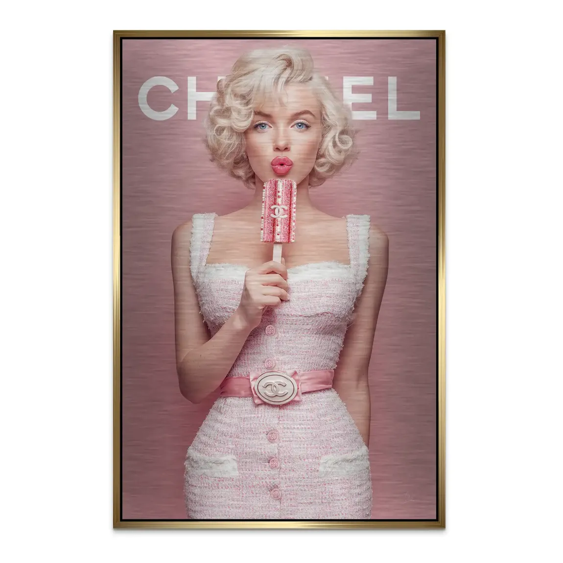 Pink Delight Marilyn Monroe Alu Dibond Bild gebürstet