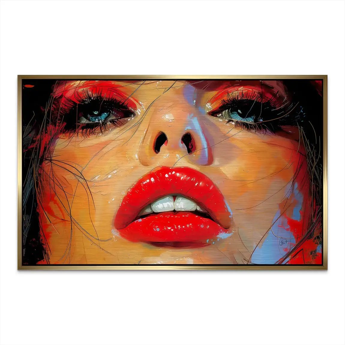 Red Lips Abstrakt AluDibond Gebürstet INGALERIE
