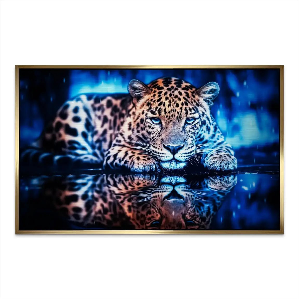 Leopard by Night AluDibond Gebürstet INGALERIE