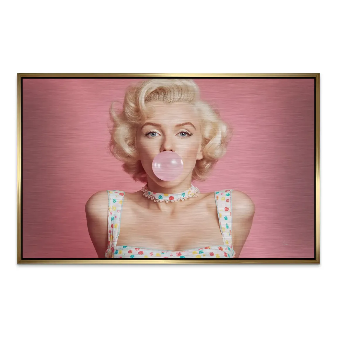Marilyn Monroe Pink Bubble AluDibond Gebürstet