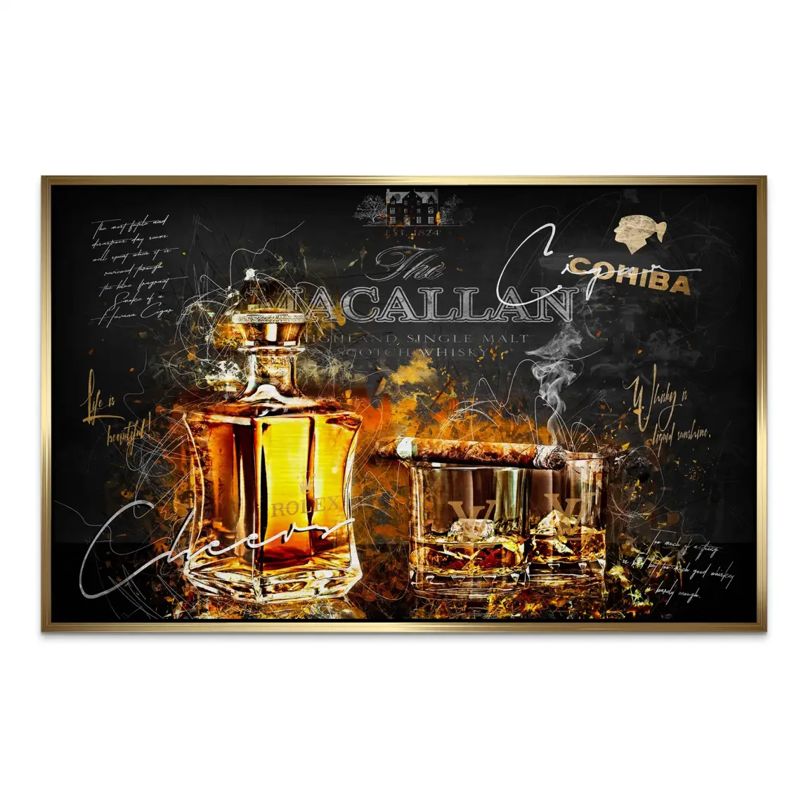 Whisky Lifestyle Art Alu Dibond Gebürstet INGALERIE