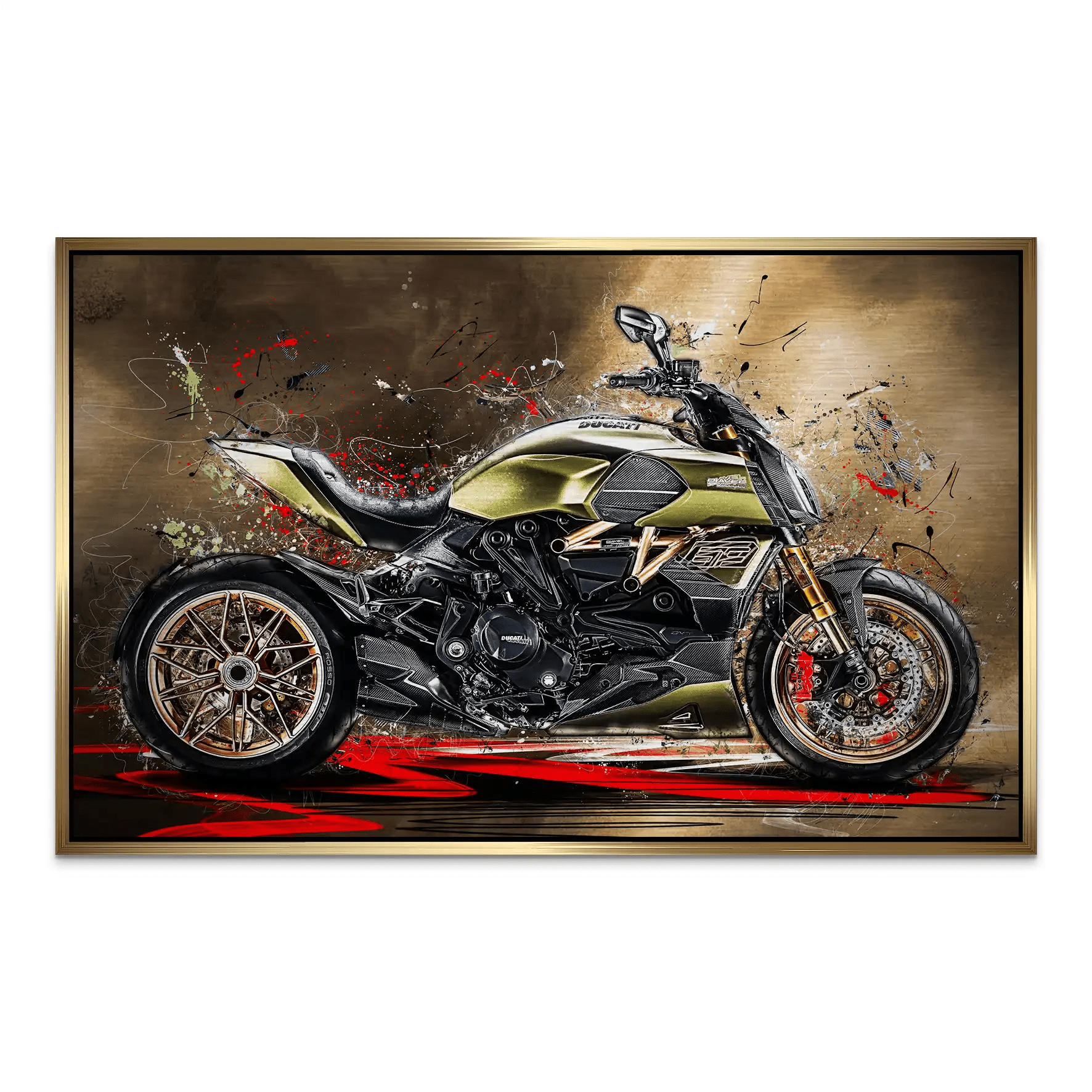 Ducati Diavel Lambo Retro Alu Dibond Gebürstet INGALERIE