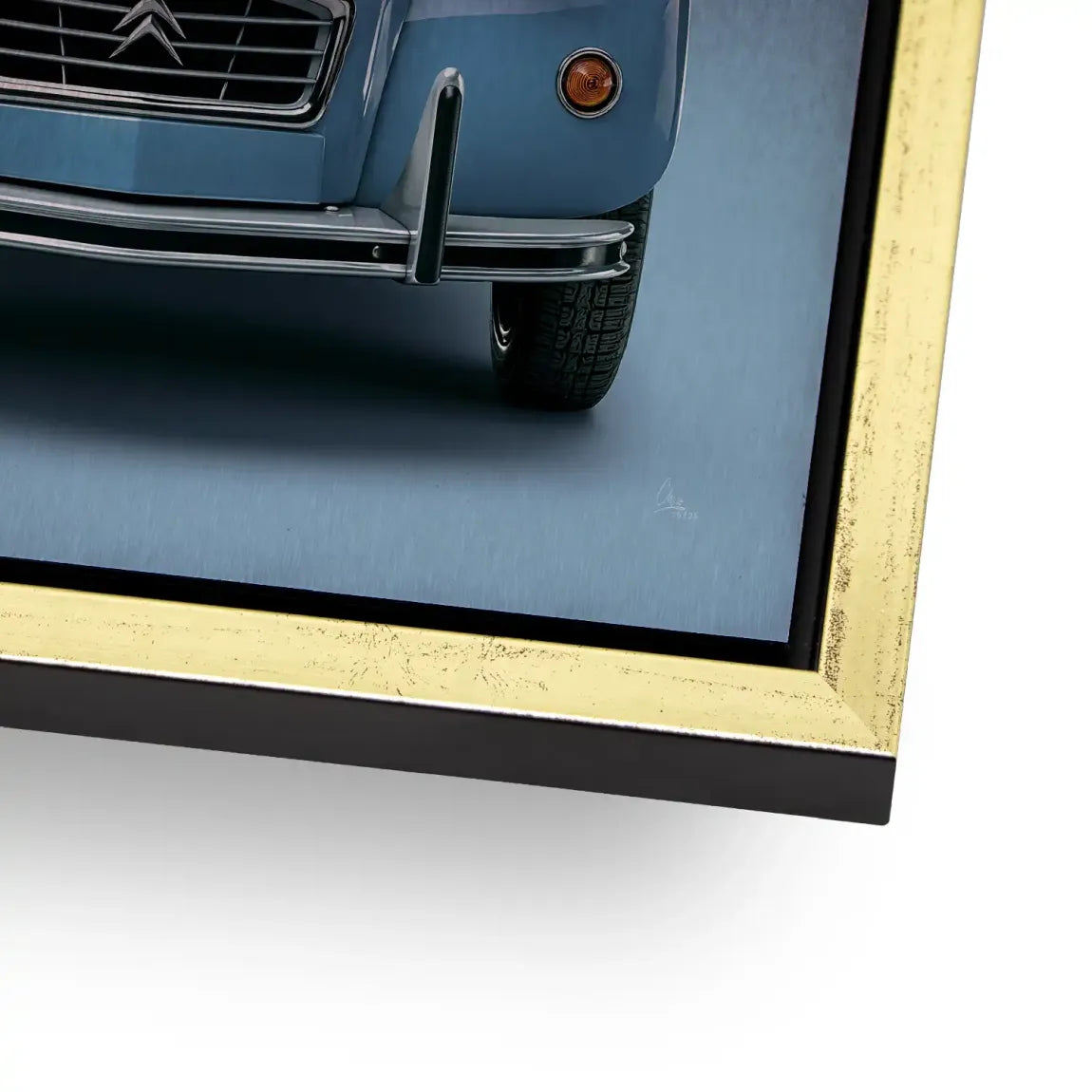 Citroen 2CV Bleu Aluminiumbild gebürstet