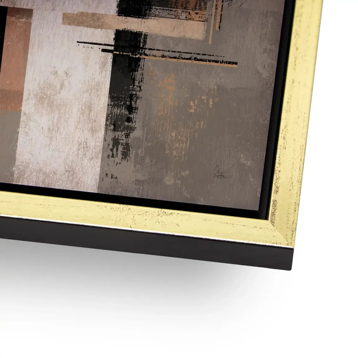 Goldene Geometrie Aluminiumbild gebürstet