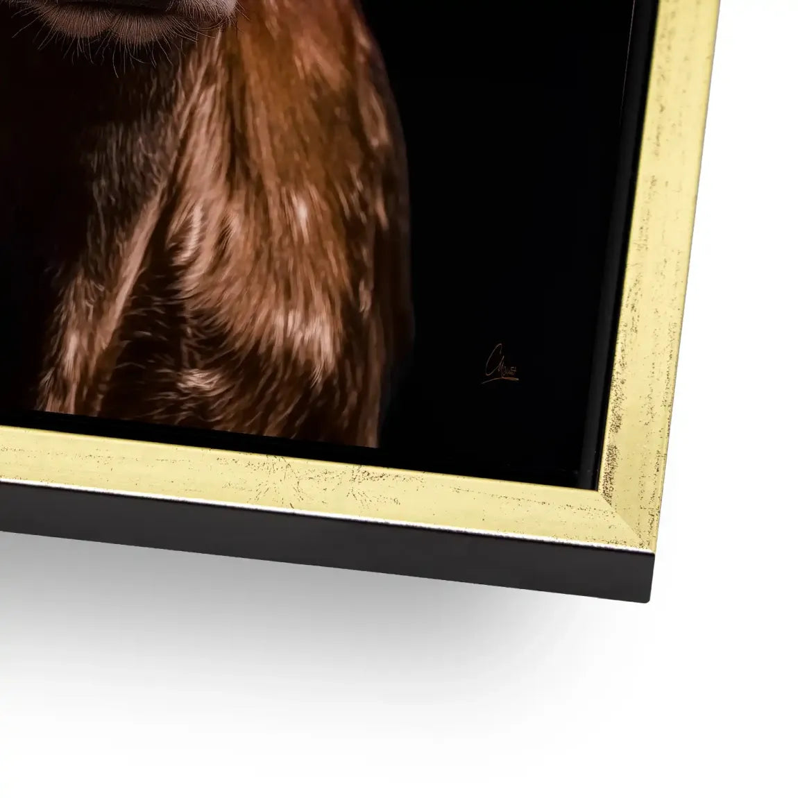 Kuh mit Strohhut Alu Gebürstet Bild