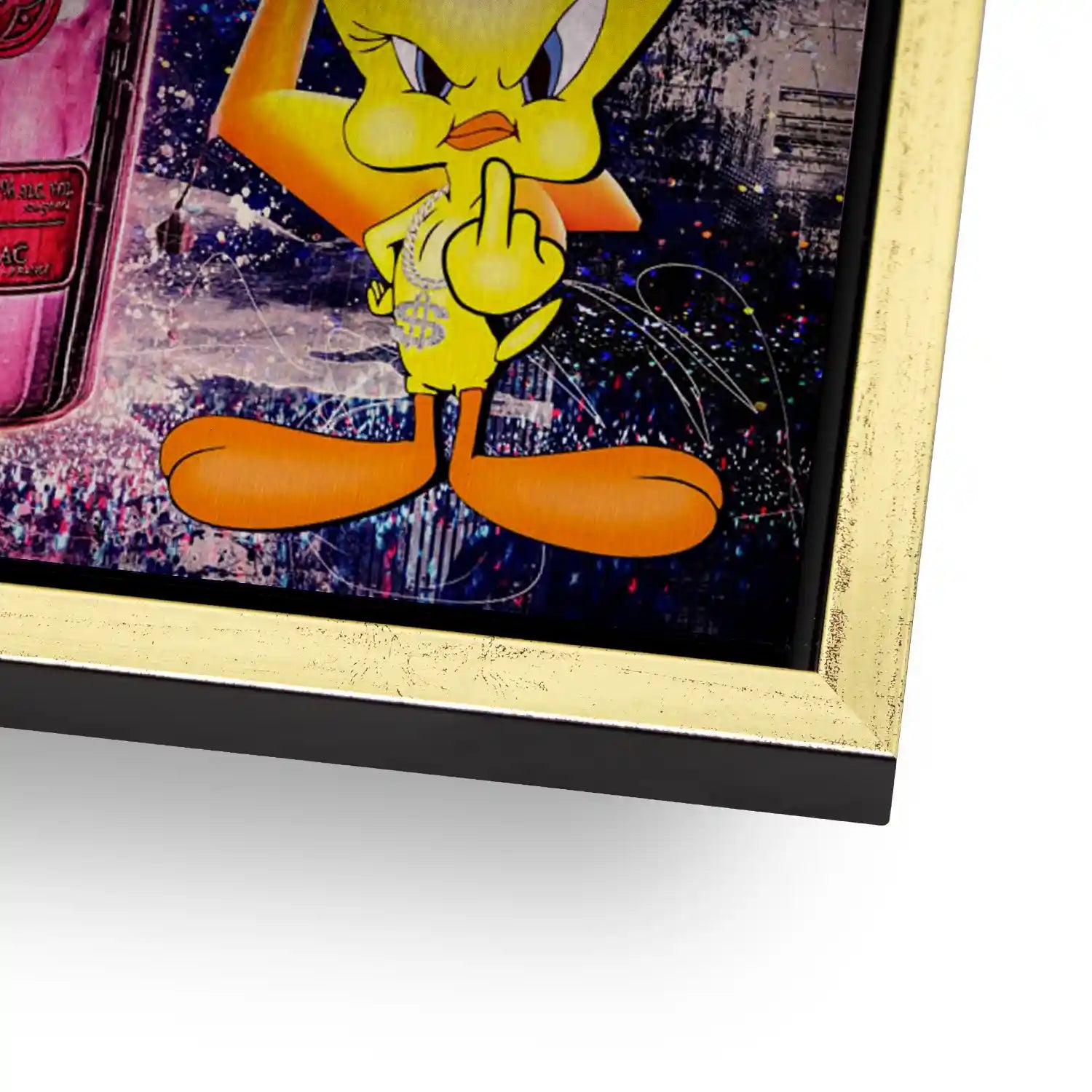 Duffy & Tweety Champagner Aludibond Gebürstet - Alu Dibond Bild Gebürstet