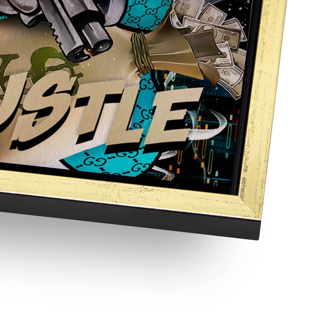 Dagobert Duck All Hustle Pop Art Aludibond Brush Bild INGALERIE