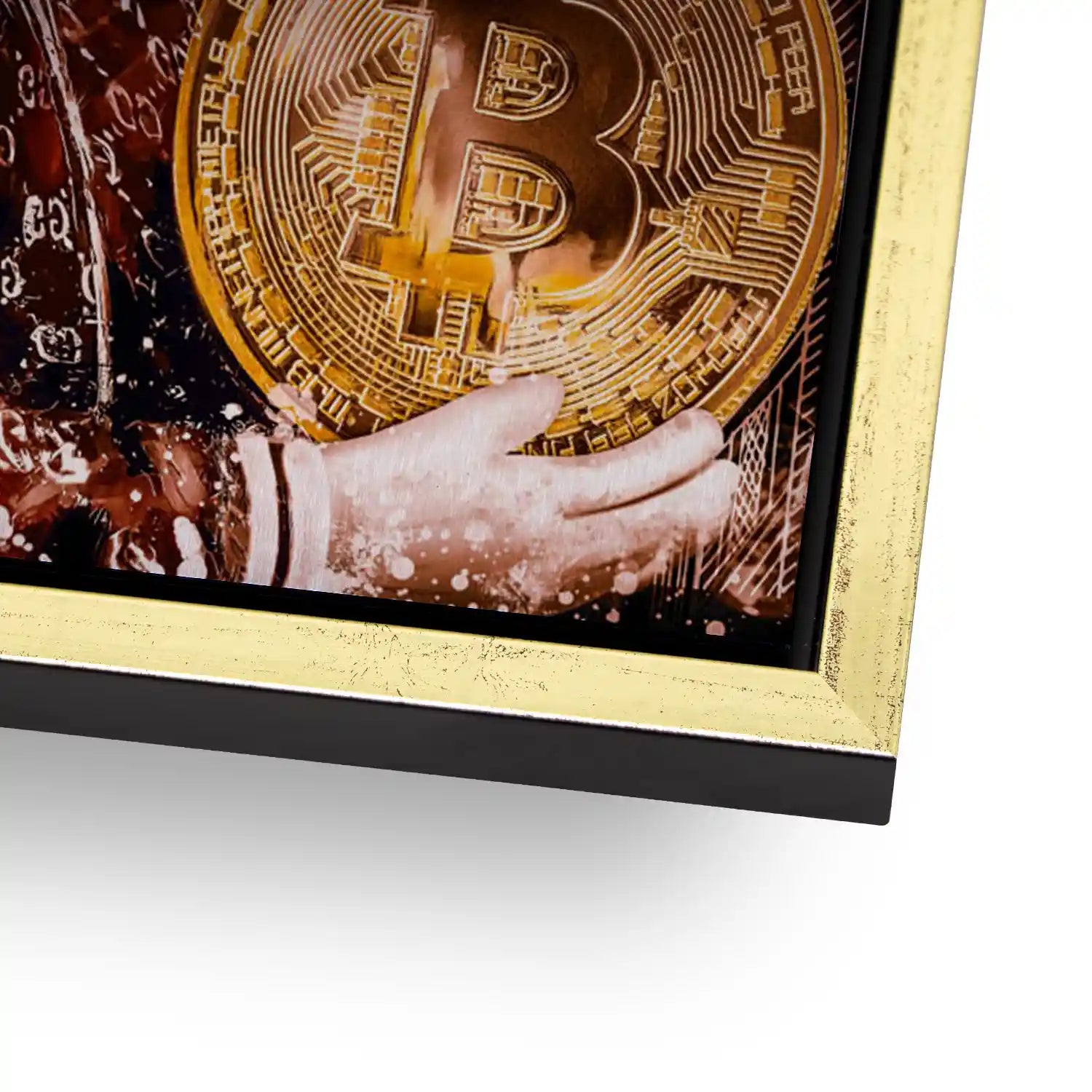Dagobert Bitcoin Retro Pop Art Aludibond Gebürstet - Alu Dibond Bild Gebürstet
